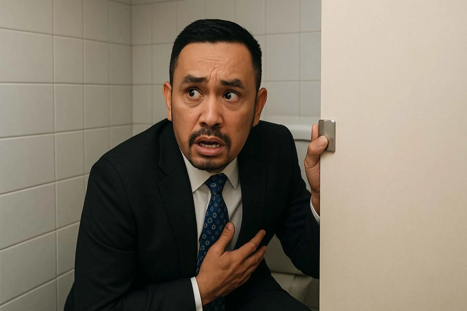 Ahmad Sahroni ngumpet di WC
