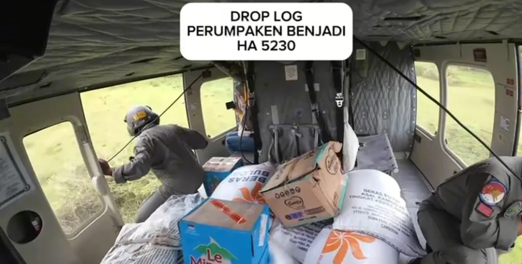 Helikopter Penerbad Pastikan Logistik Diterima Masyarakat di Aceh Tengah dan Bener Meriah